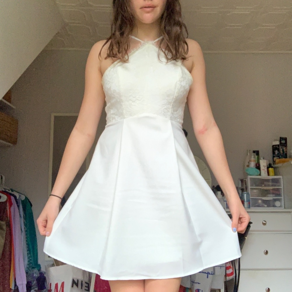 White semi formal dress